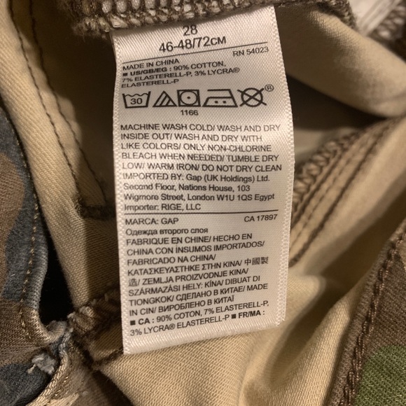 NWOT Gap 1969 Camo Zipper True Skinny Jeans - Picture 9 of 10